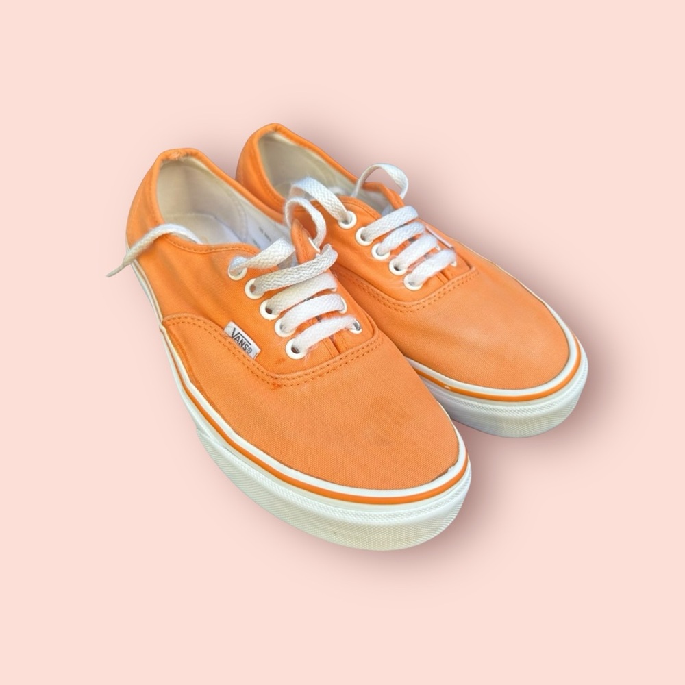 Vans Era Low‎ Top Sneakers Orange Canvas Mens 7/Woman's 8.5 Classic Skate Shoes